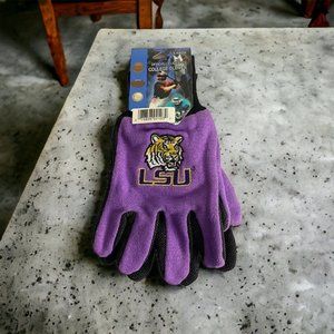 LSU Tigers Sport Utility Work Gloves Size Large Purple and Black NEW